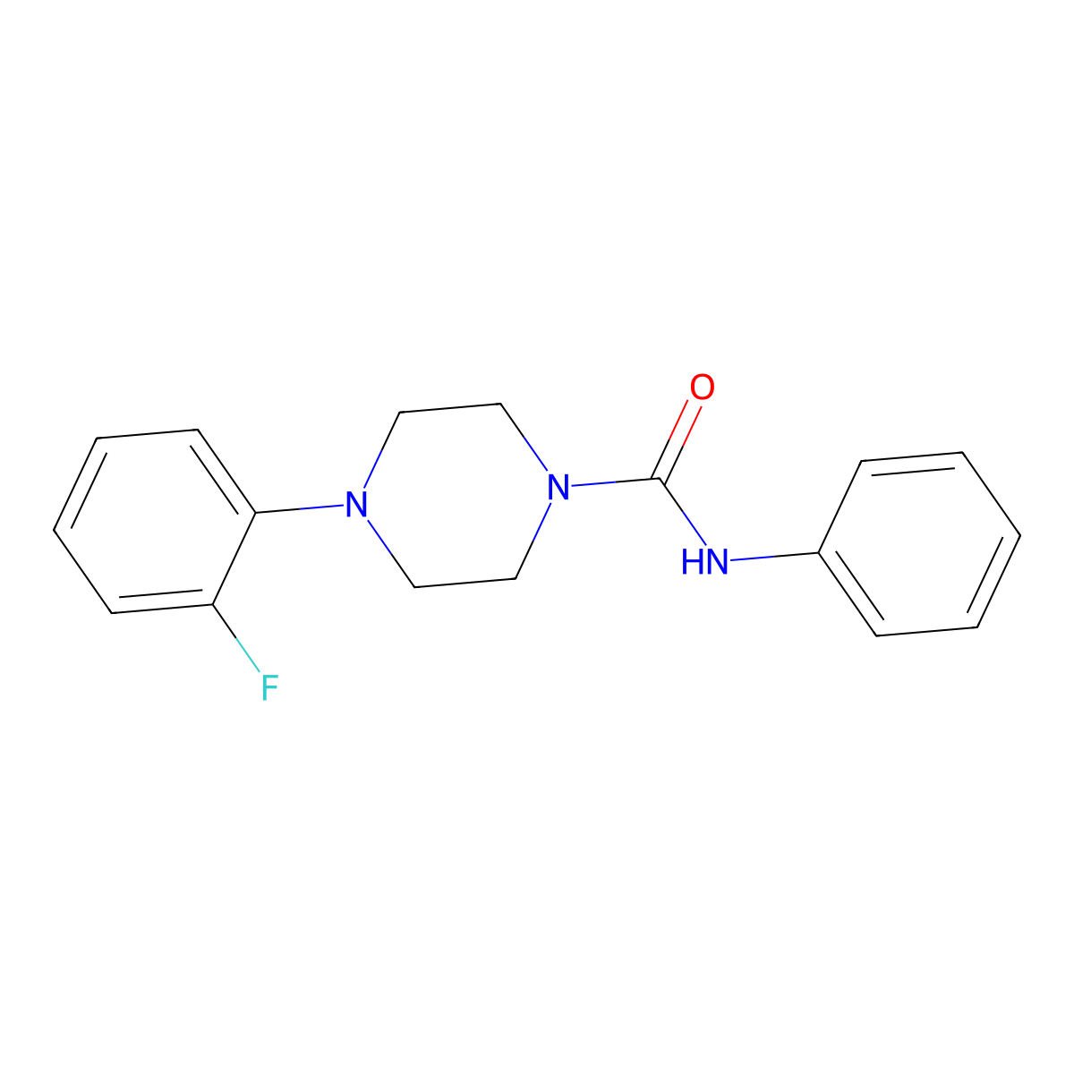 4-(2-fluorophenyl)-N-phenylpiperazine-1-carboxamide molecular structure, CAS 401577-98-8