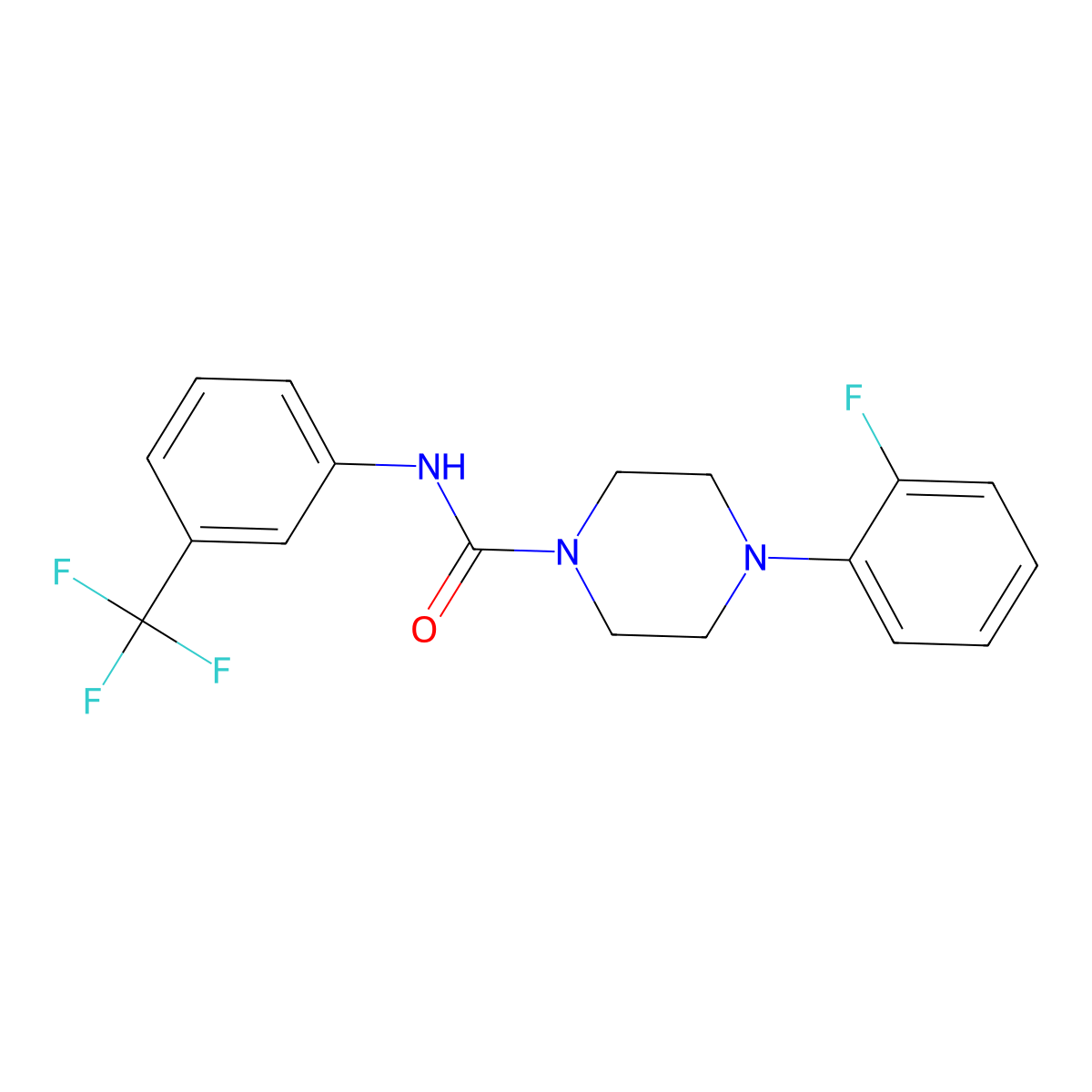 4-(2-fluorophenyl)-N-[3-(trifluoromethyl)phenyl]piperazine-1-carboxamide molecular structure, CAS 401578-03-8