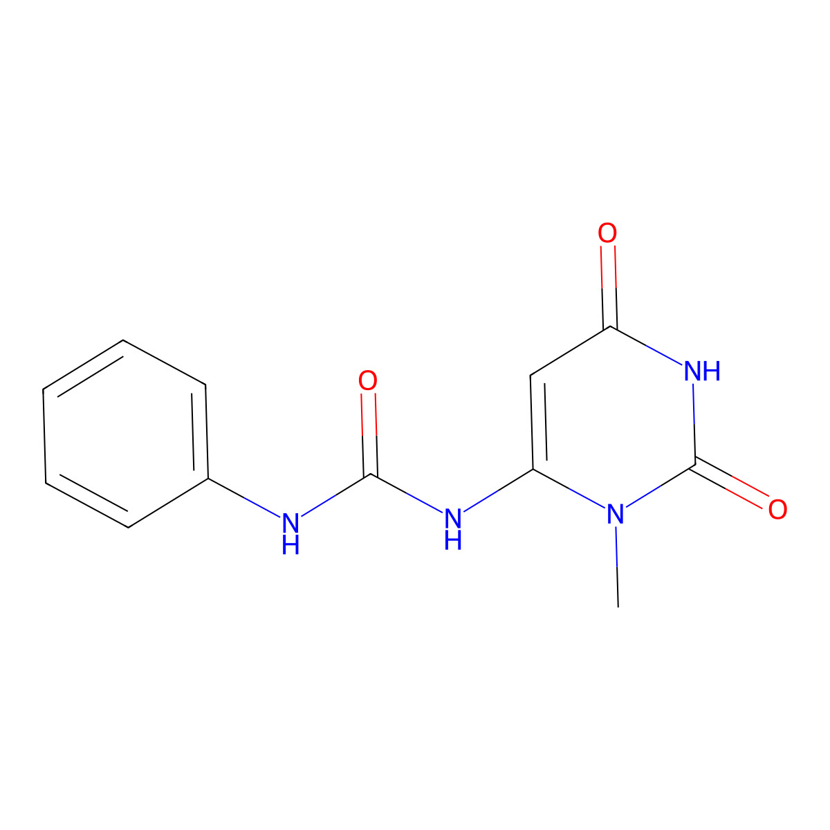 N-(3-methyl-2,6-dioxo(1,3-dihydropyrimidin-4-yl))(phenylamino)carboxamide molecular structure, CAS 401579-90-6