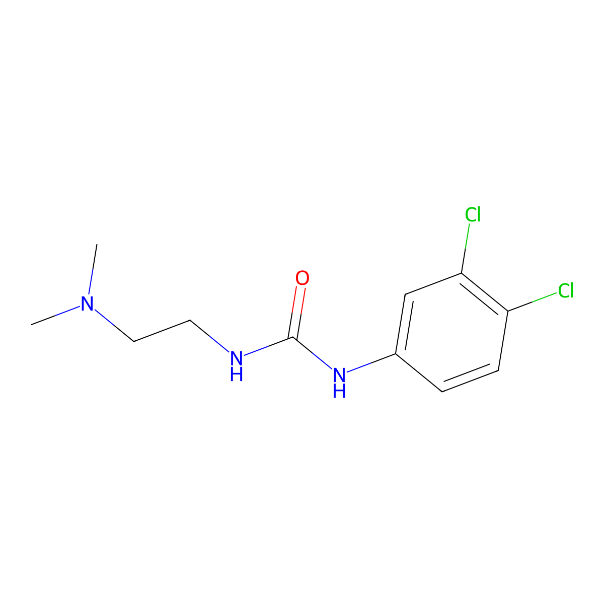 N-(3,4-dichlorophenyl)-N'-[2-(dimethylamino)ethyl]urea molecular structure, CAS 401579-96-2