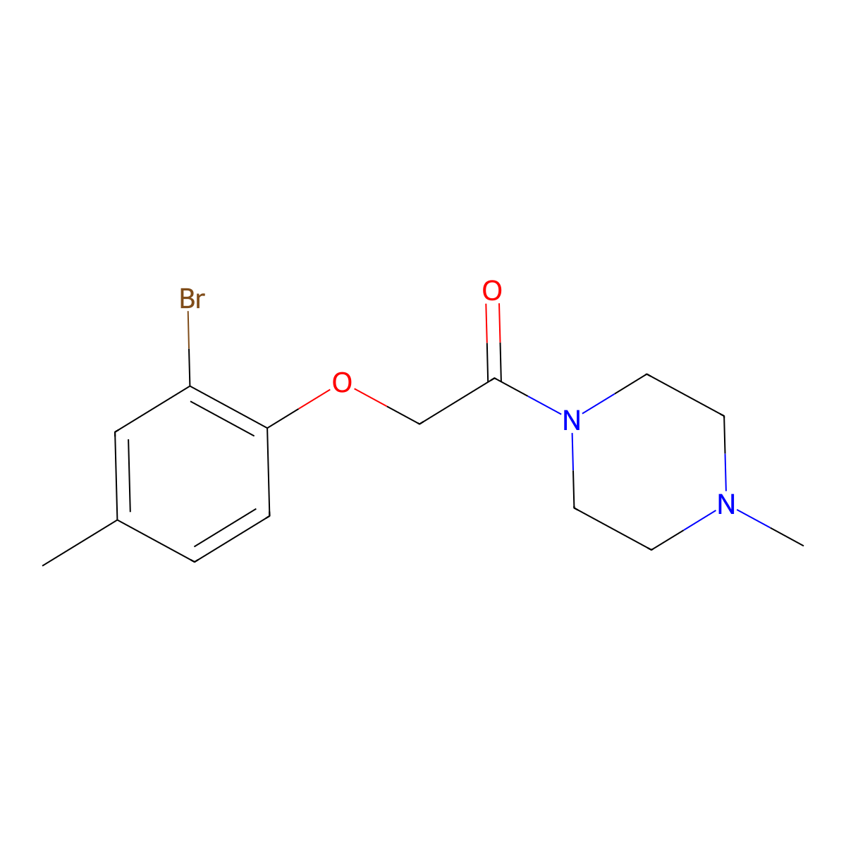 2-(2-Bromo-4-methylphenoxy)-1-(4-methylpiperazin-1-yl)ethanone molecular structure, CAS 401580-27-6