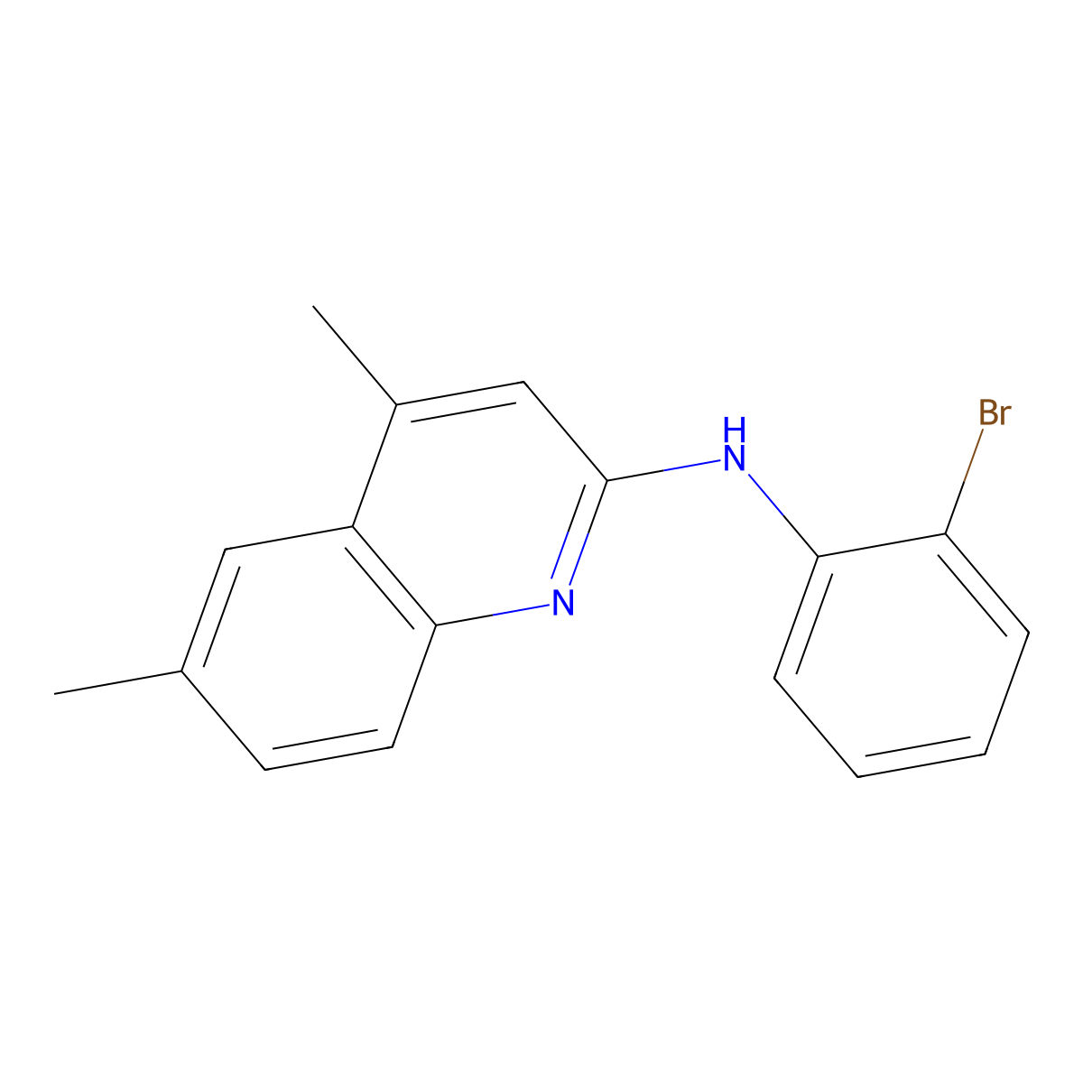 N-(2-bromophenyl)-4,6-dimethylquinolin-2-amine molecular structure, CAS 401580-34-5