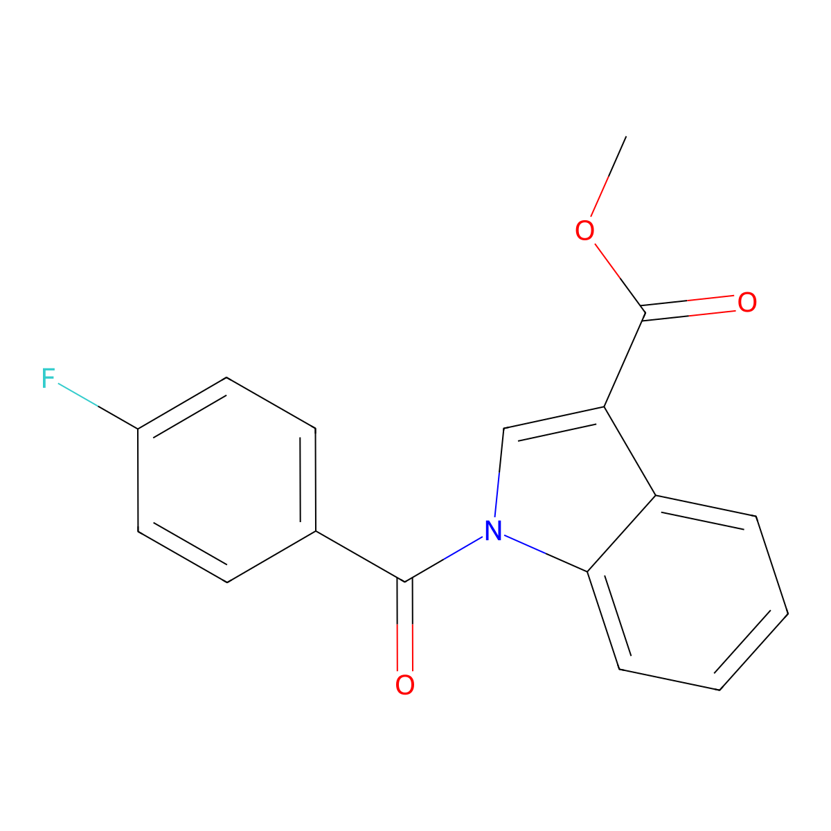 Methyl 1-(4-fluorobenzoyl)-1H-indole-3-carboxylate molecular structure, CAS 401580-42-5
