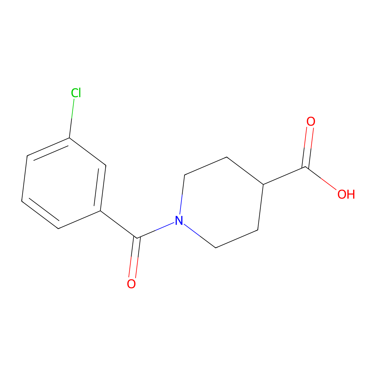 1-(3-Chlorobenzoyl)piperidine-4-carboxylic acid molecular structure, CAS 401581-33-7