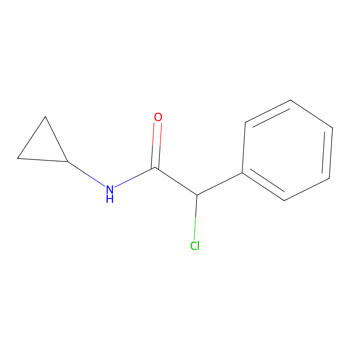 2-chloro-N-cyclopropyl-2-phenylacetamide molecular structure, CAS 401582-22-7