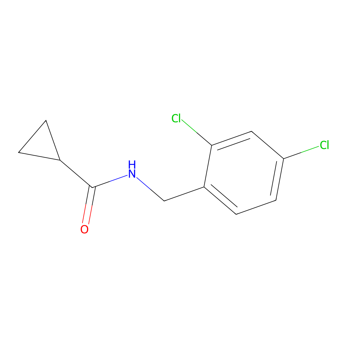 N-(2,4-dichlorobenzyl)cyclopropanecarboxamide molecular structure, CAS 401582-84-1