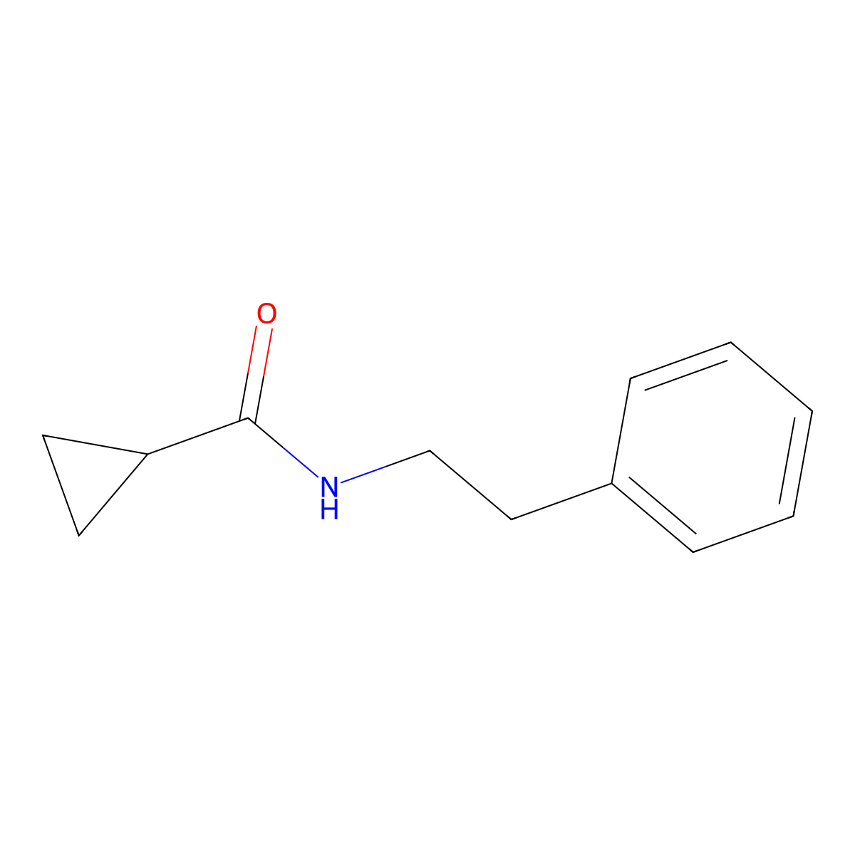 N-phenethylcyclopropanecarboxamide molecular structure, CAS 401582-88-5