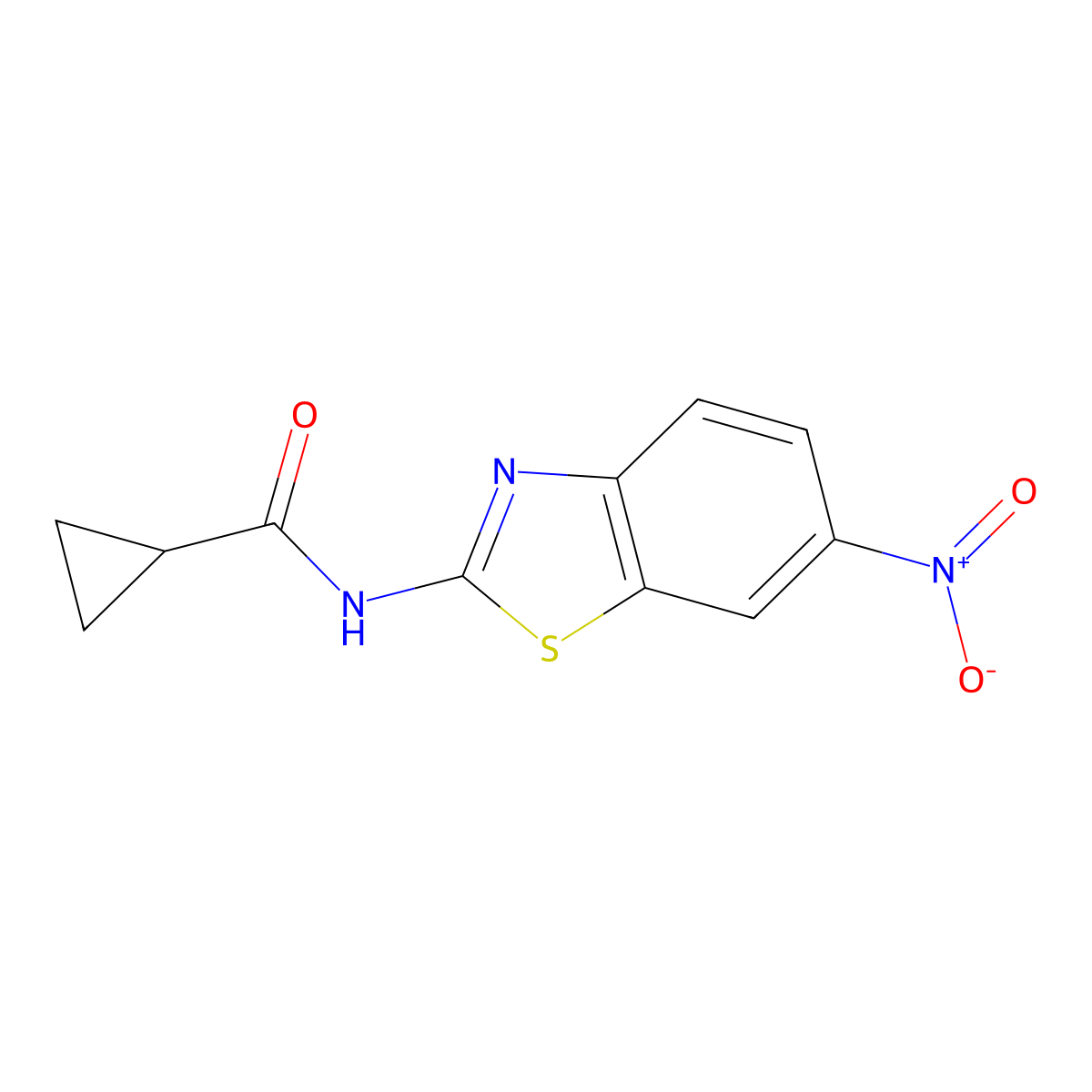 N-(6-nitro-1,3-benzothiazol-2-yl)cyclopropanecarboxamide molecular structure, CAS 401582-89-6