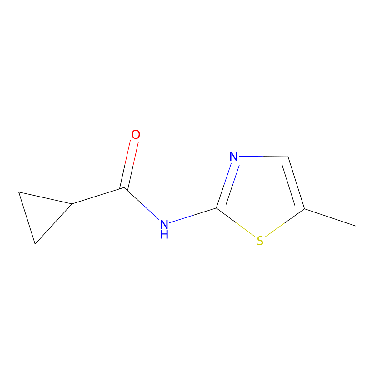 N-(5-methyl-1,3-thiazol-2-yl)cyclopropanecarboxamide molecular structure, CAS 401582-90-9