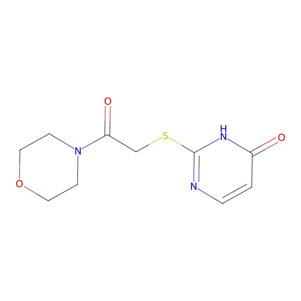 2-(2-morpholin-4-yl-2-oxoethyl)sulfanyl-1H-pyrimidin-6-one molecular structure, CAS 401583-84-4