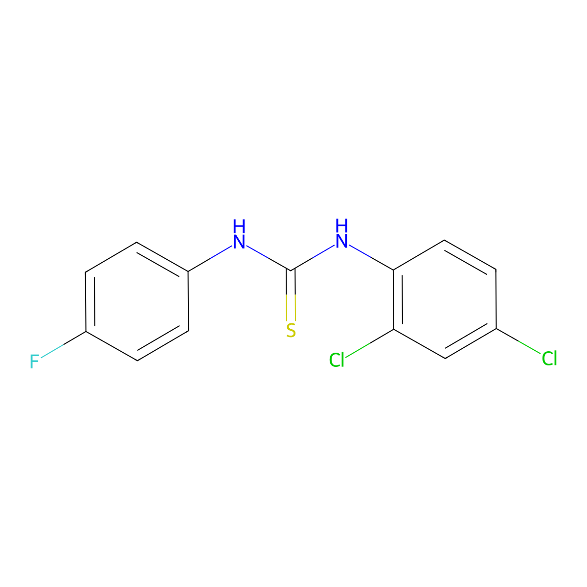 1-(2,4-Dichlorophenyl)-3-(4-fluorophenyl)thiourea molecular structure, CAS 401586-60-5