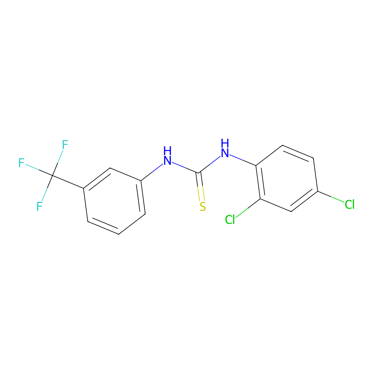 1-(2,4-Dichlorophenyl)-3-[3-(trifluoromethyl)phenyl]thiourea molecular structure, CAS 401586-73-0