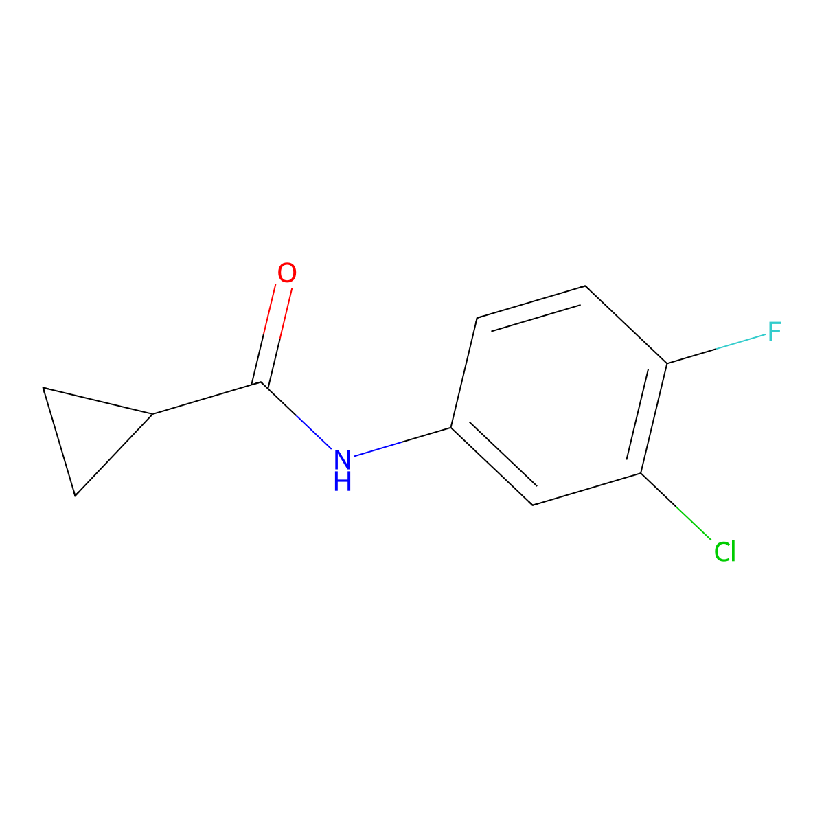 N-(3-chloro-4-fluorophenyl)cyclopropanecarboxamide molecular structure, CAS 401586-89-8