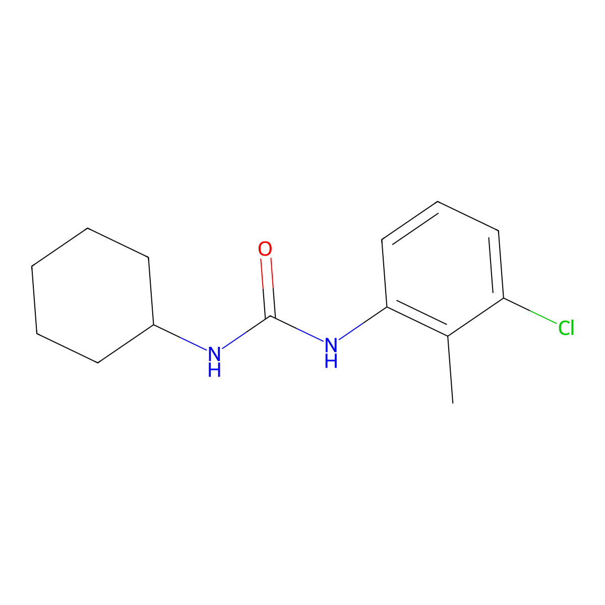 N-(3-chloro-2-methylphenyl)-N'-cyclohexylurea molecular structure, CAS 401586-92-3