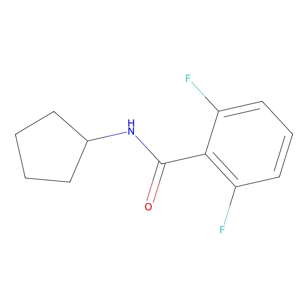 N-cyclopentyl-2,6-difluorobenzamide molecular structure, CAS 401587-33-5