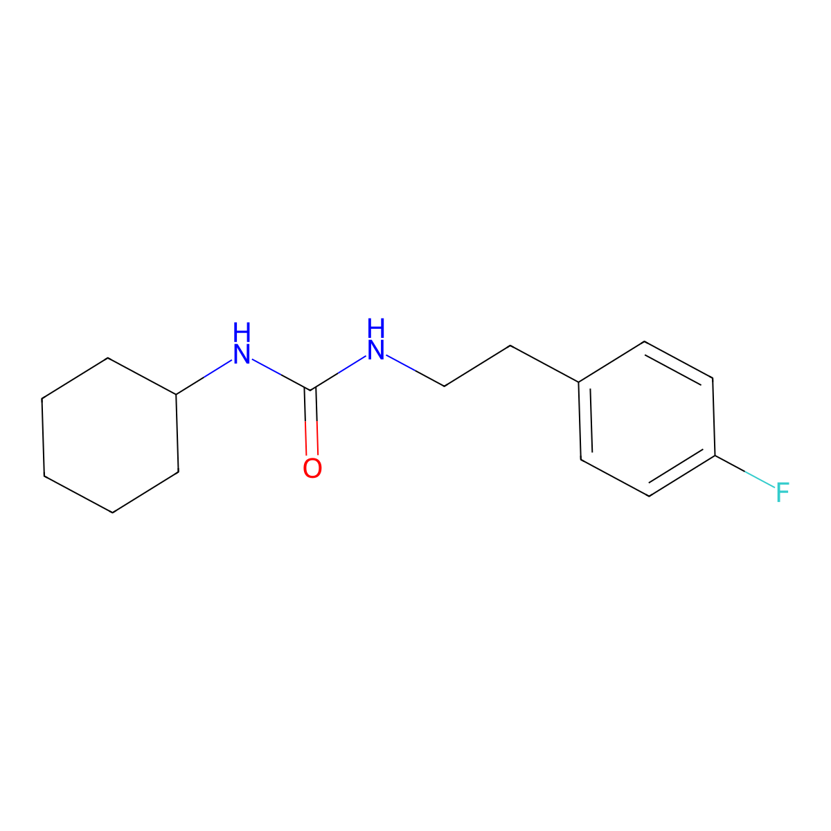 1-Cyclohexyl-3-[2-(4-fluorophenyl)ethyl]urea molecular structure, CAS 401587-78-8