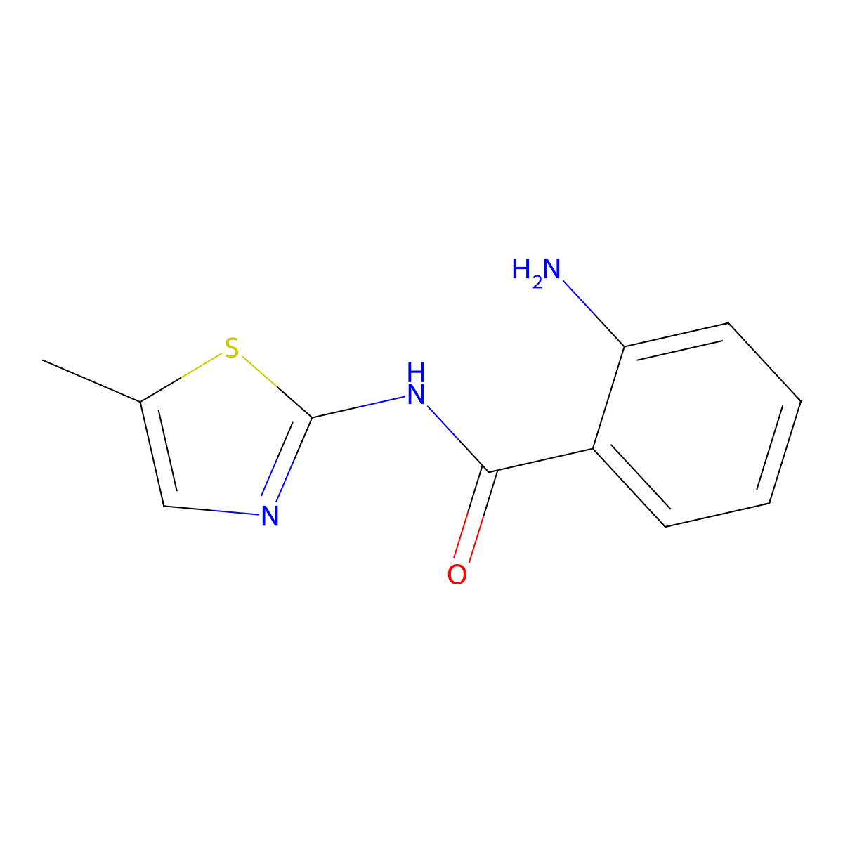 2-Amino-N-(5-methyl-2-thiazolyl)benzamide molecular structure, CAS 401588-95-2
