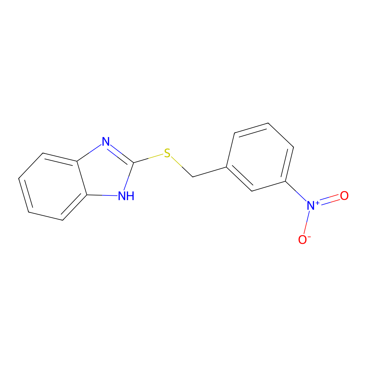 2-{[(3-Nitrophenyl)methyl]sulfanyl}-1H-1,3-benzodiazole molecular structure, CAS 401589-66-0