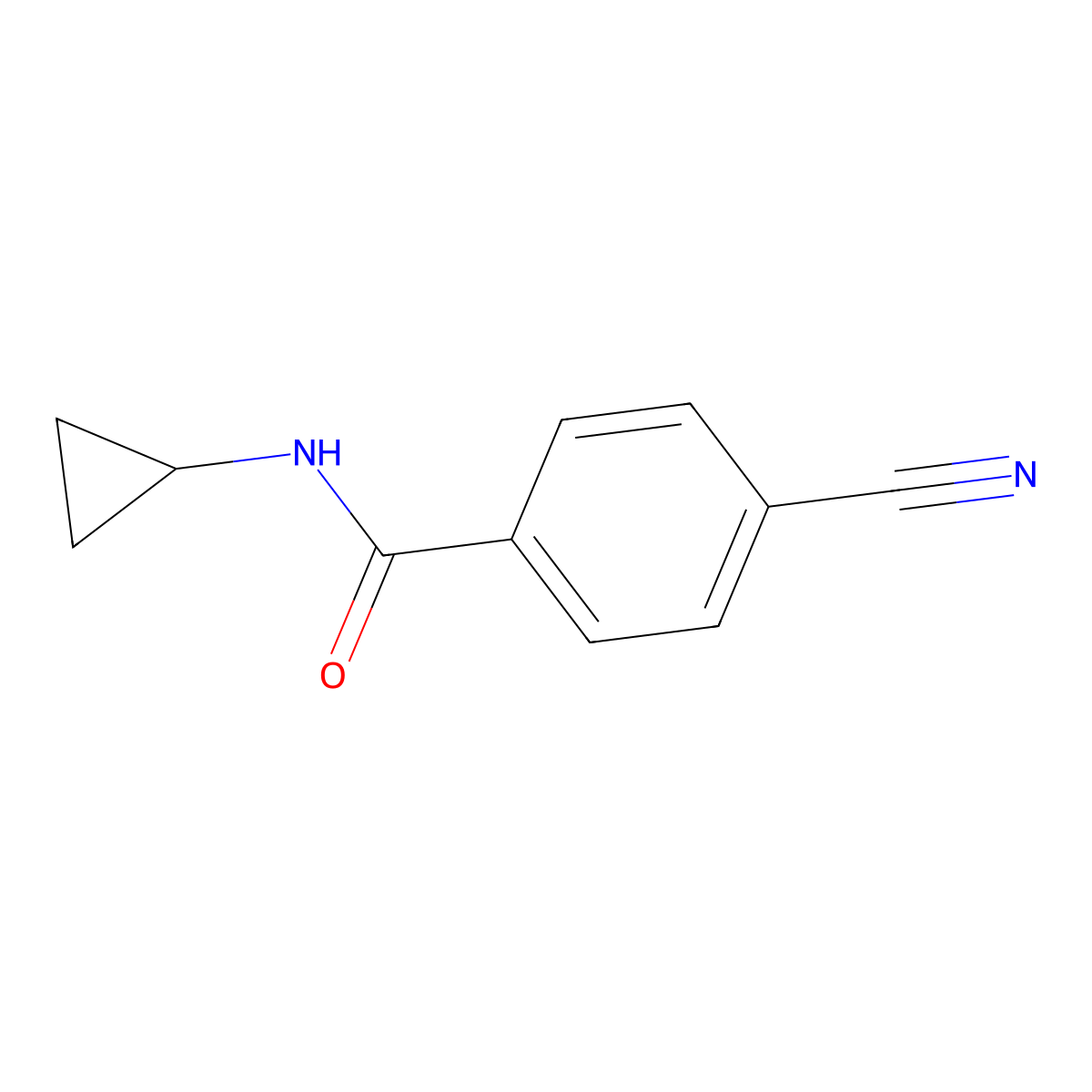 4-cyano-N-cyclopropylbenzamide molecular structure, CAS 401589-88-6