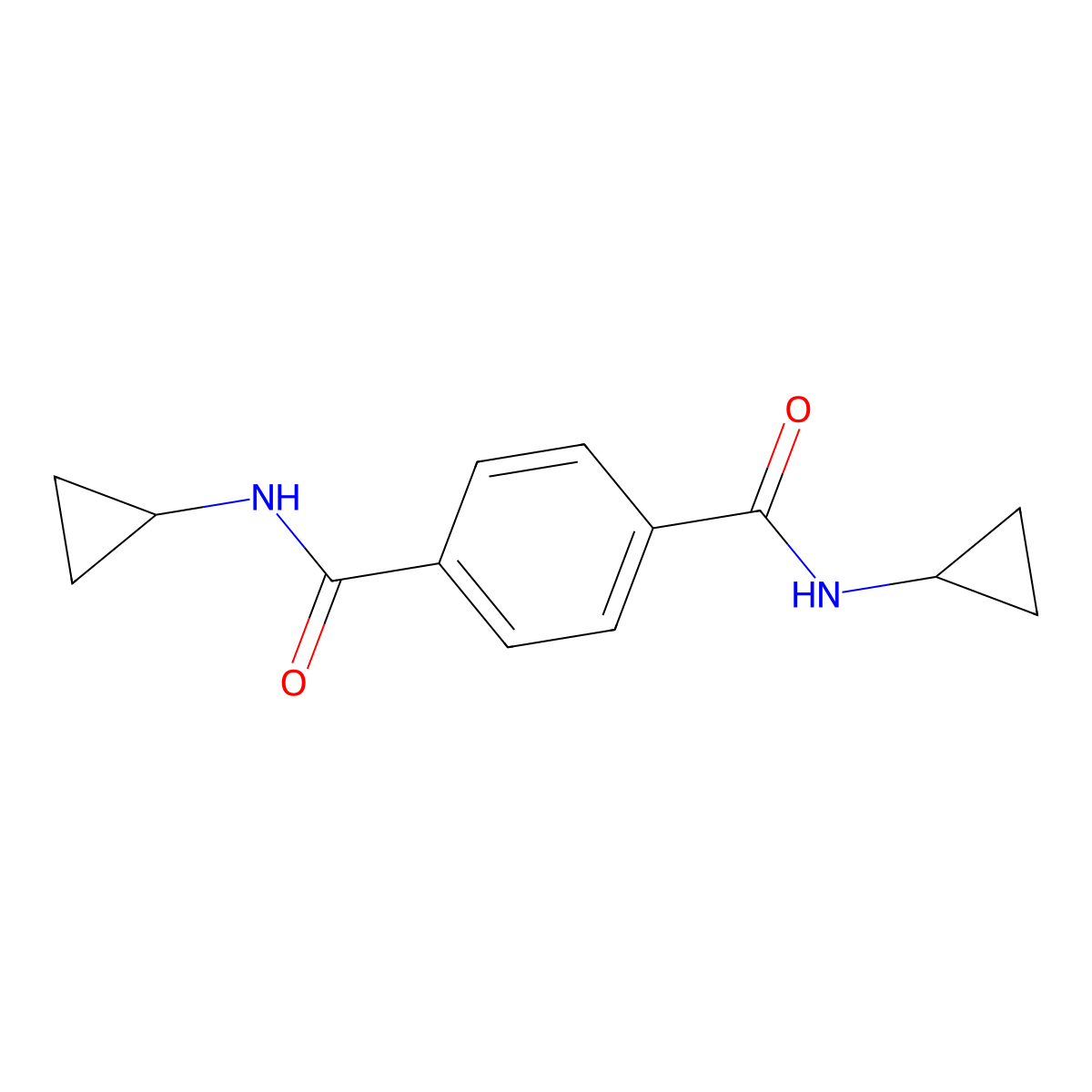 N~1~,N~4~-dicyclopropylterephthalamide molecular structure, CAS 401589-89-7