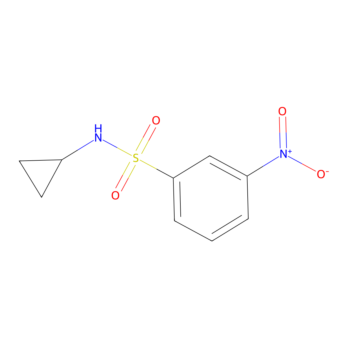 N-Cyclopropyl 3-nitrobenzenesulfonamide molecular structure, CAS 401589-92-2