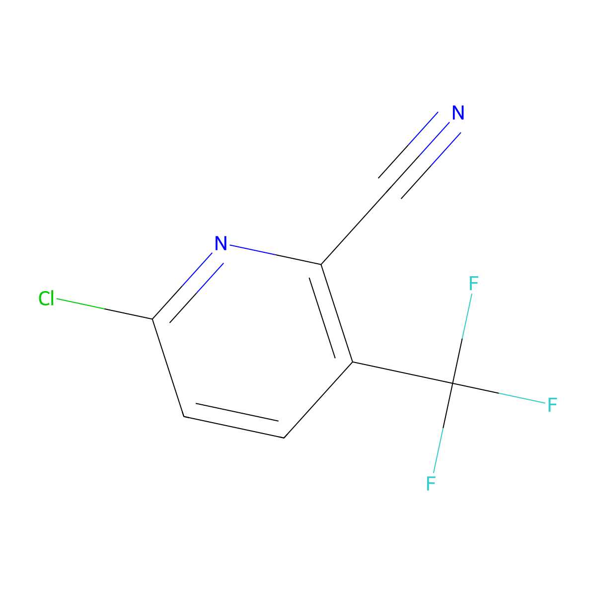 6-Chloro-3-(trifluoromethyl)pyridine-2-carbonitrile molecular structure, CAS 401590-41-8