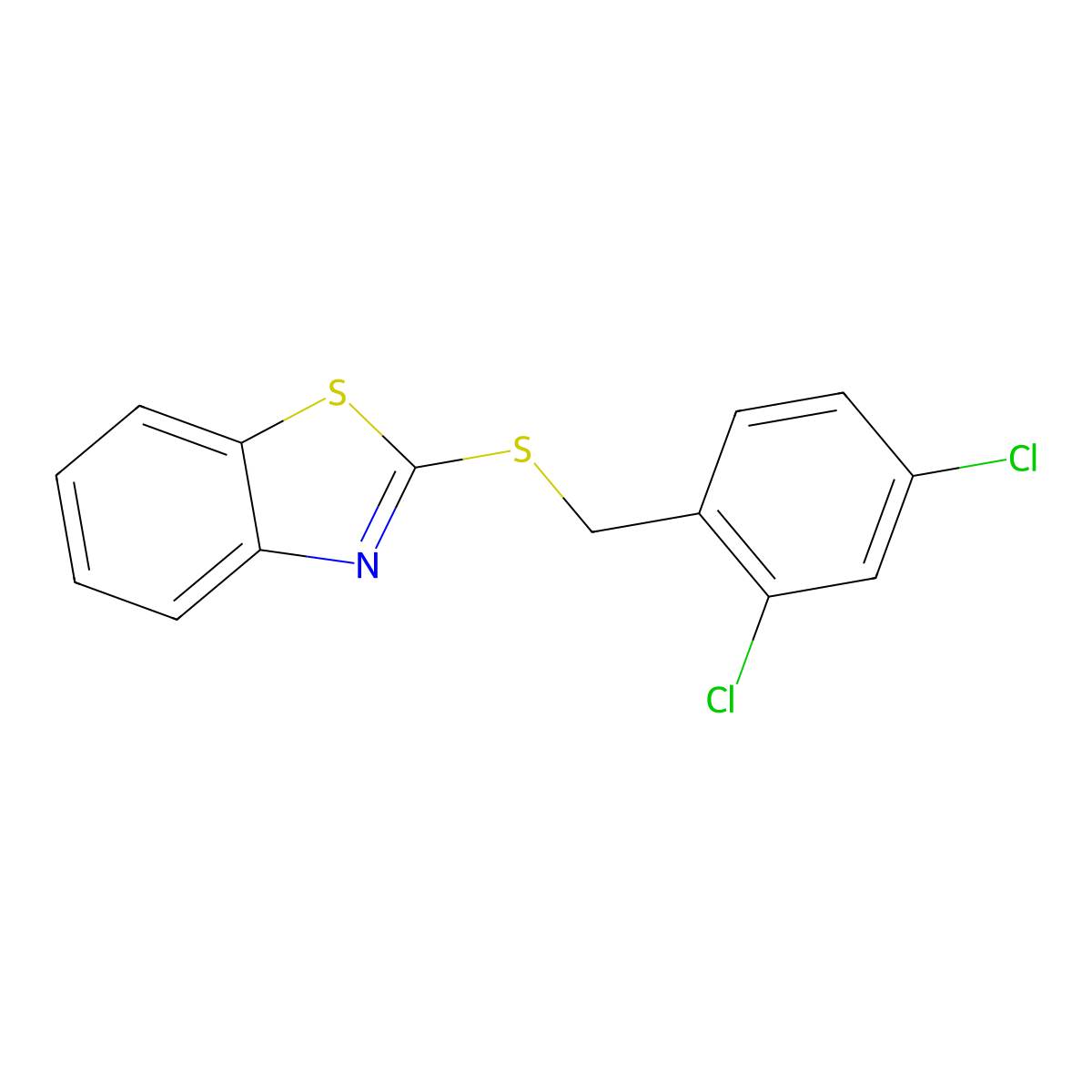 1,3-Benzothiazol-2-YL 2,4-dichlorobenzyl sulfide molecular structure, CAS 401590-64-5