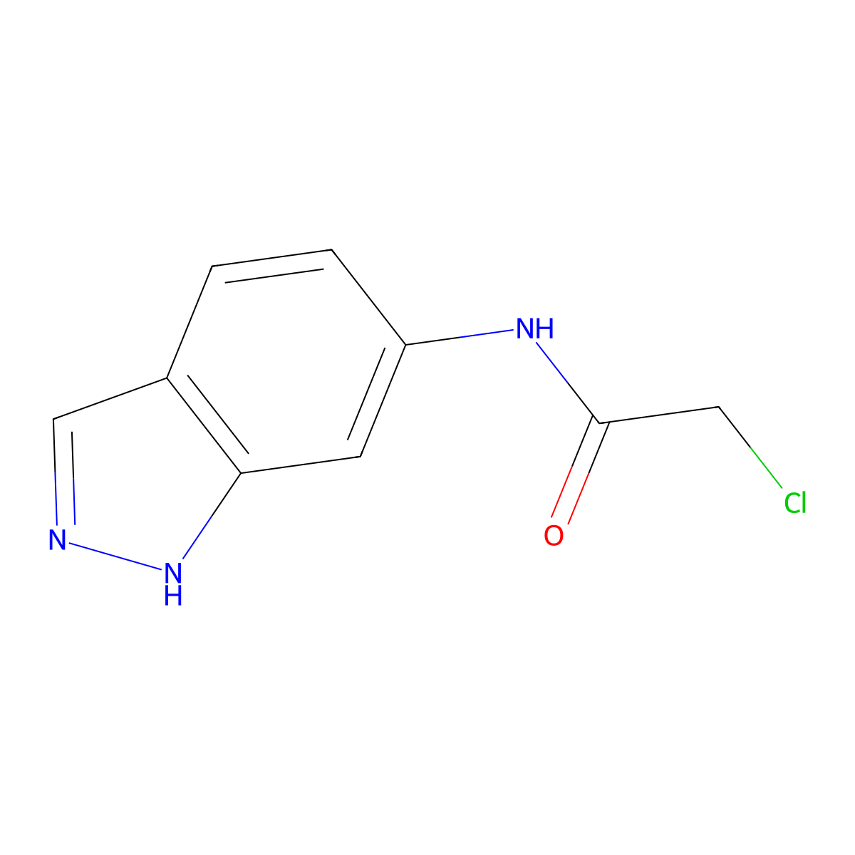 2-chloro-N-(1H-indazol-6-yl)acetamide molecular structure, CAS 401591-05-7