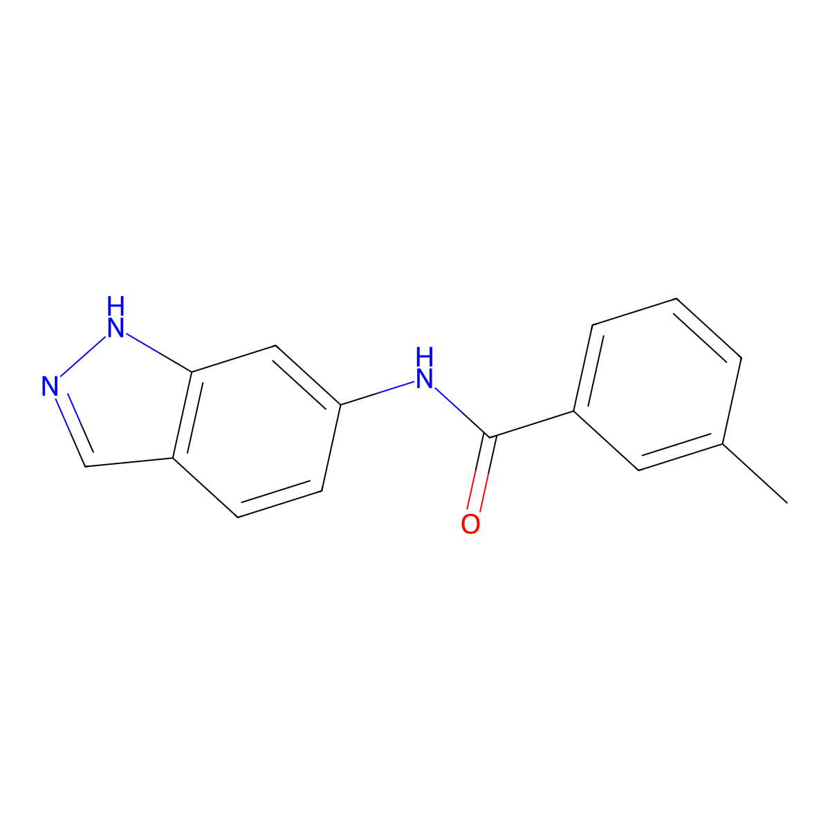 N-(1H-indazol-6-yl)-3-methylbenzamide molecular structure, CAS 401591-09-1
