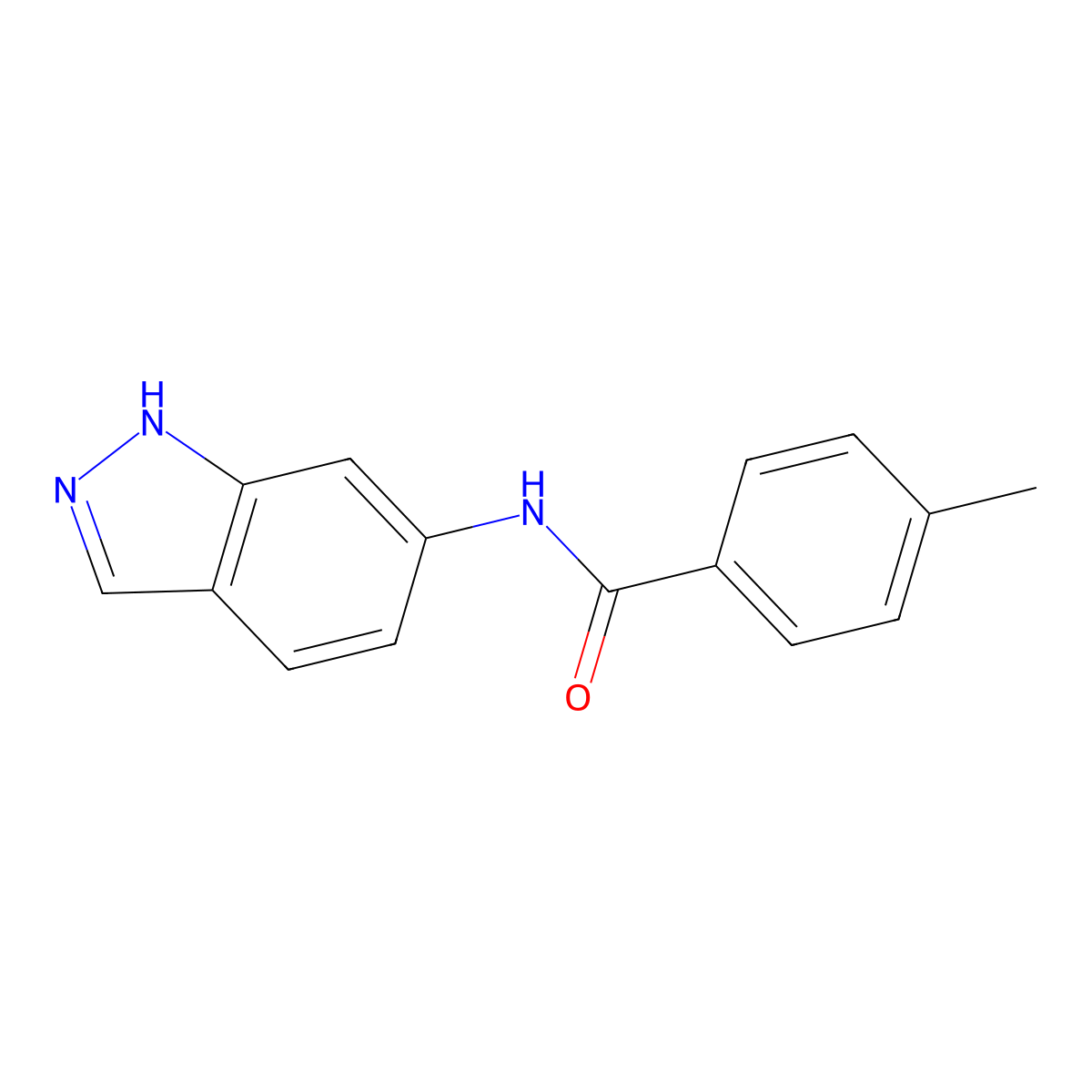 N-(1H-indazol-6-yl)-4-methylbenzamide molecular structure, CAS 401591-11-5