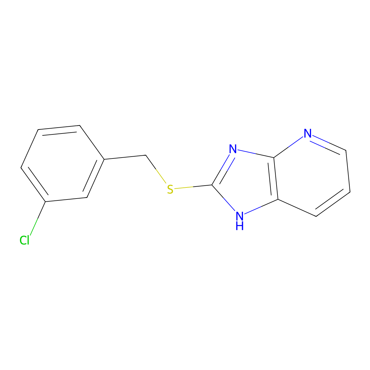 2-[(3-chlorophenyl)methylsulfanyl]-1H-imidazo[4,5-b]pyridine molecular structure, CAS 401596-45-0