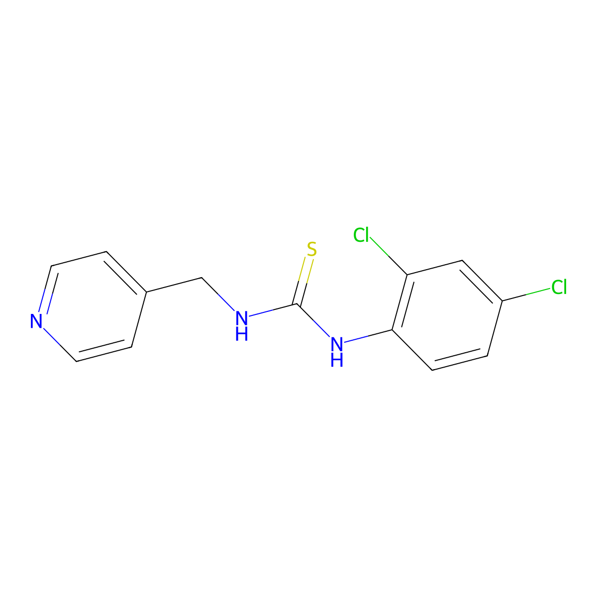 1-(2,4-Dichlorophenyl)-3-(pyridin-4-ylmethyl)thiourea molecular structure, CAS 401596-87-0