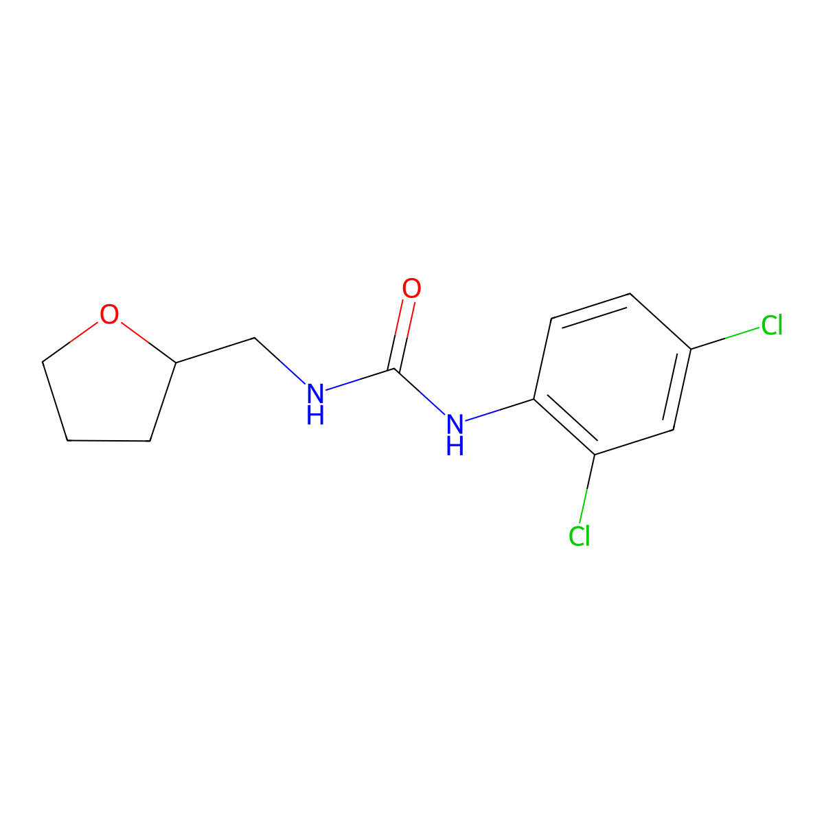 1-(2,4-Dichlorophenyl)-3-(oxolan-2-ylmethyl)urea molecular structure, CAS 401597-30-6