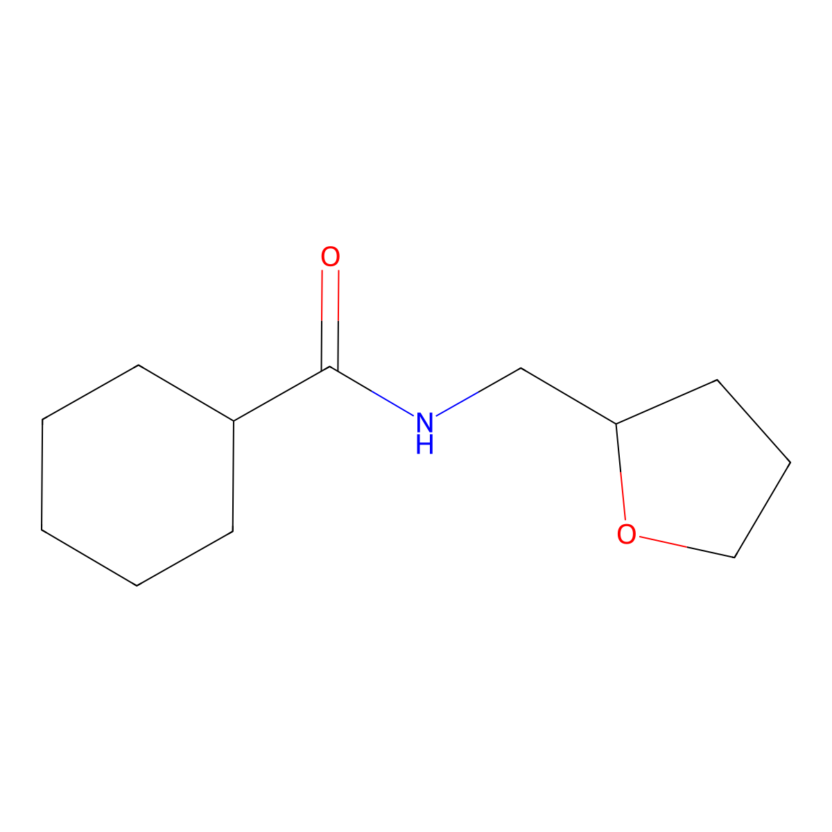 Cyclohexanecarboxamide, N-tetrahydrofurfuryl- molecular structure, CAS 401597-32-8
