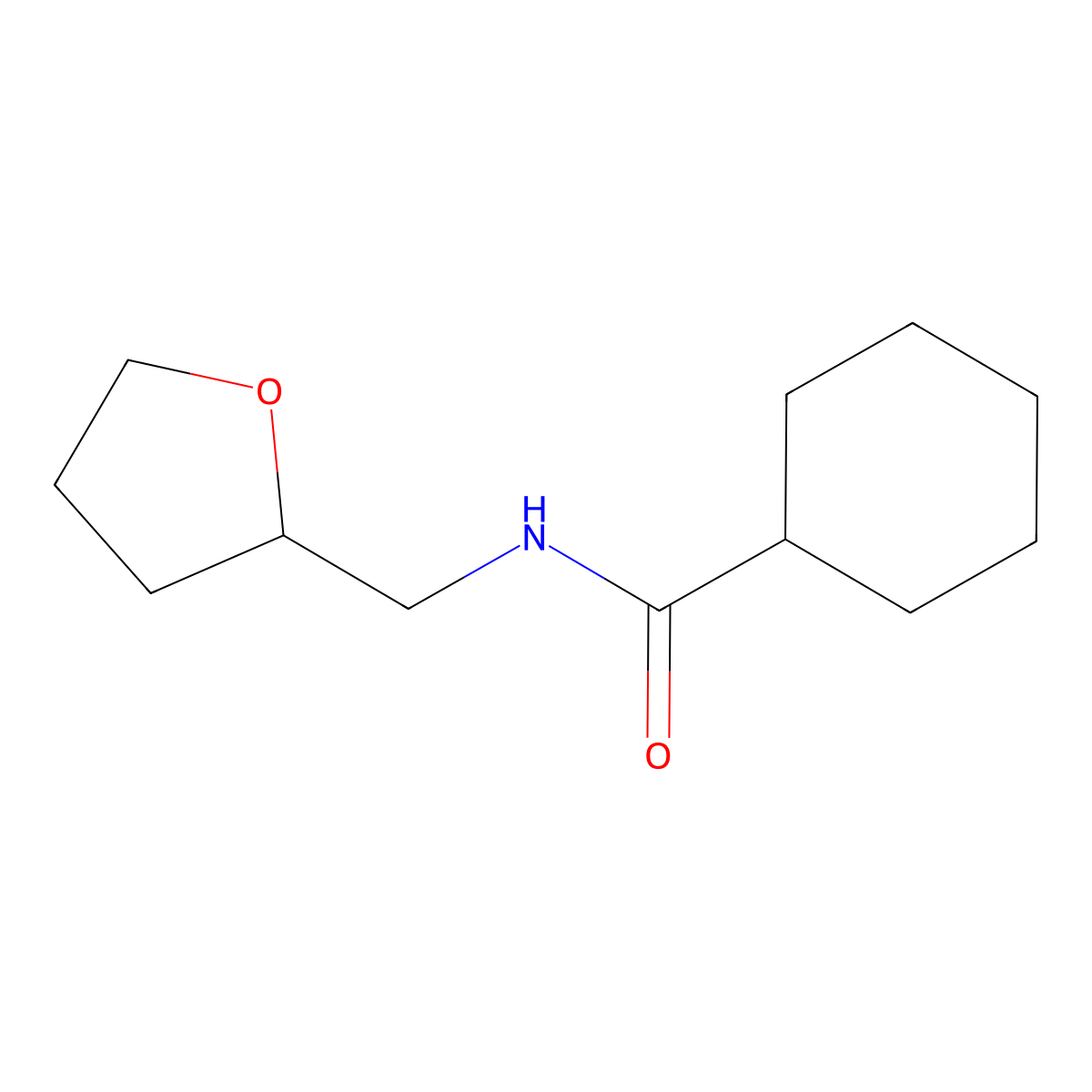 Cyclohexanecarboxamide, N-tetrahydrofurfuryl- molecular structure, CAS 401597-32-8