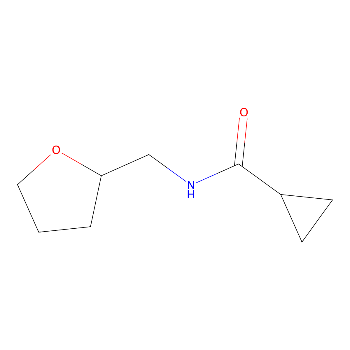 Cyclopropanecarboxamide, N-tetrahydrofurfuryl- molecular structure, CAS 401597-33-9