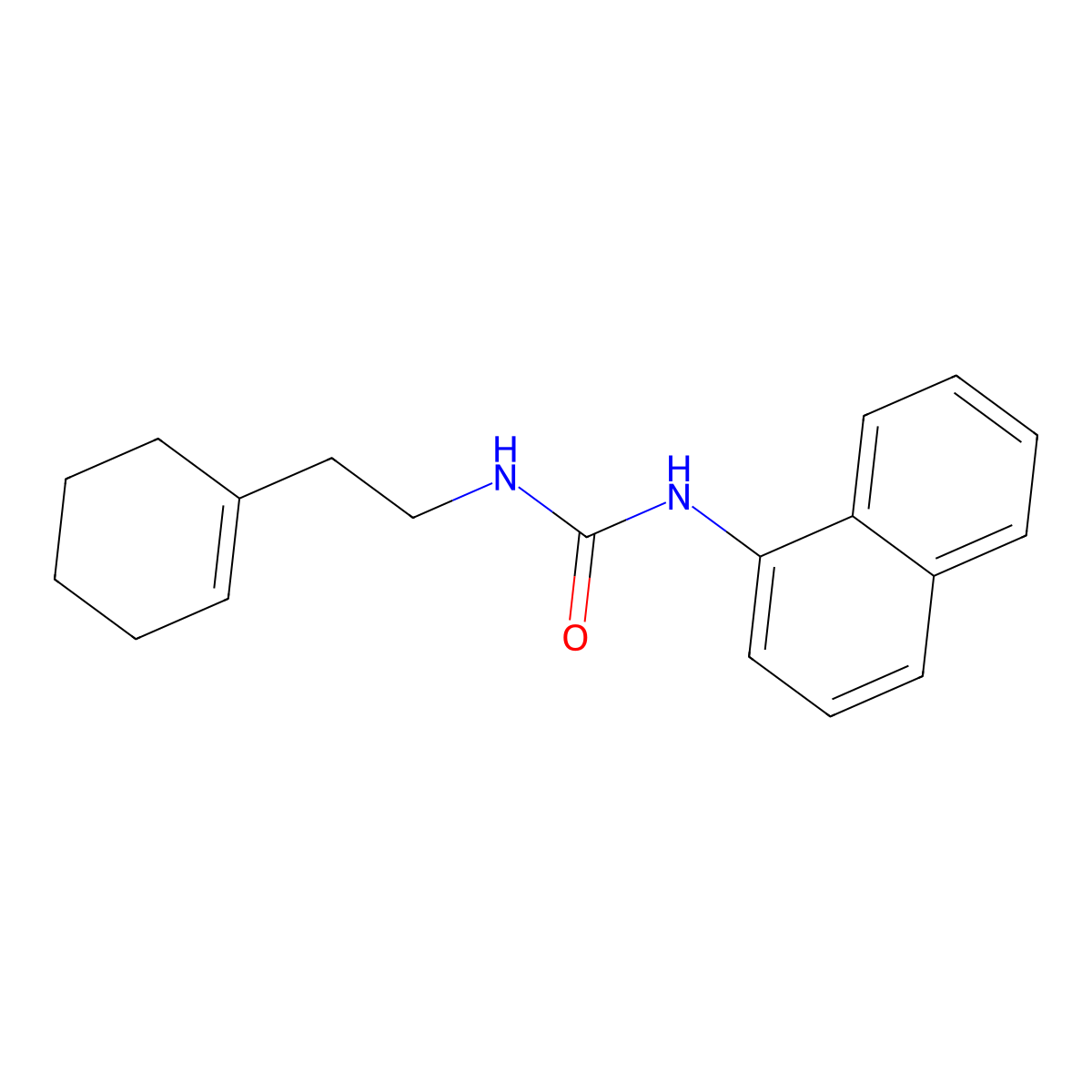 1-[2-(Cyclohexen-1-yl)ethyl]-3-naphthalen-1-ylurea molecular structure, CAS 401598-12-7