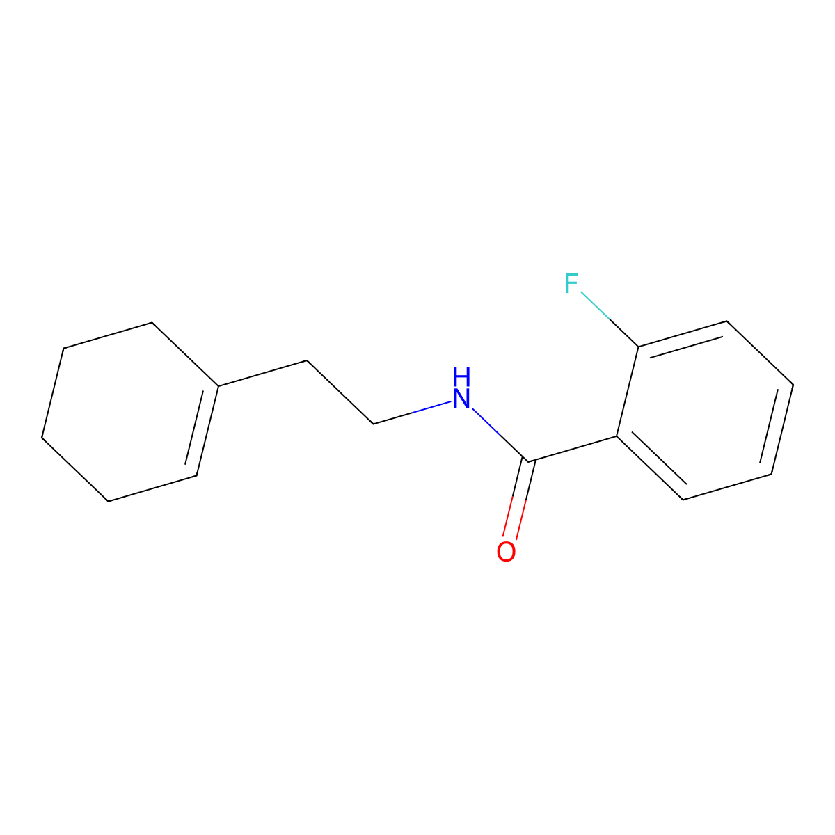 N-[2-(cyclohexen-1-yl)ethyl]-2-fluorobenzamide molecular structure, CAS 401598-17-2