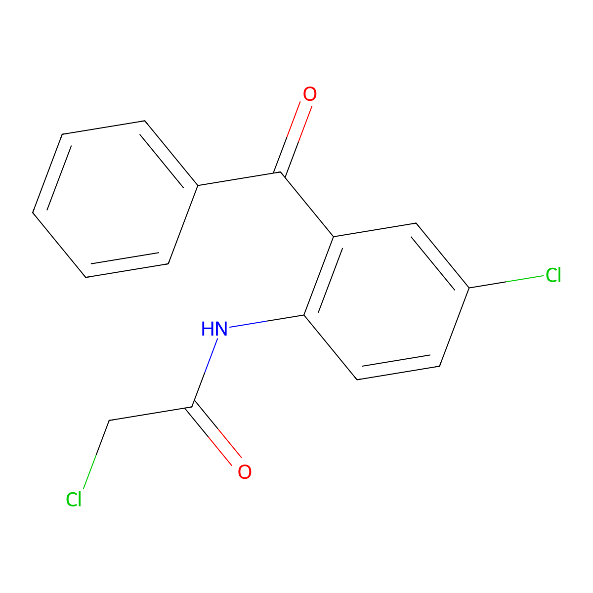 5-Chloro-2-(chloroacetamido)benzophenone molecular structure, CAS 4016-85-7