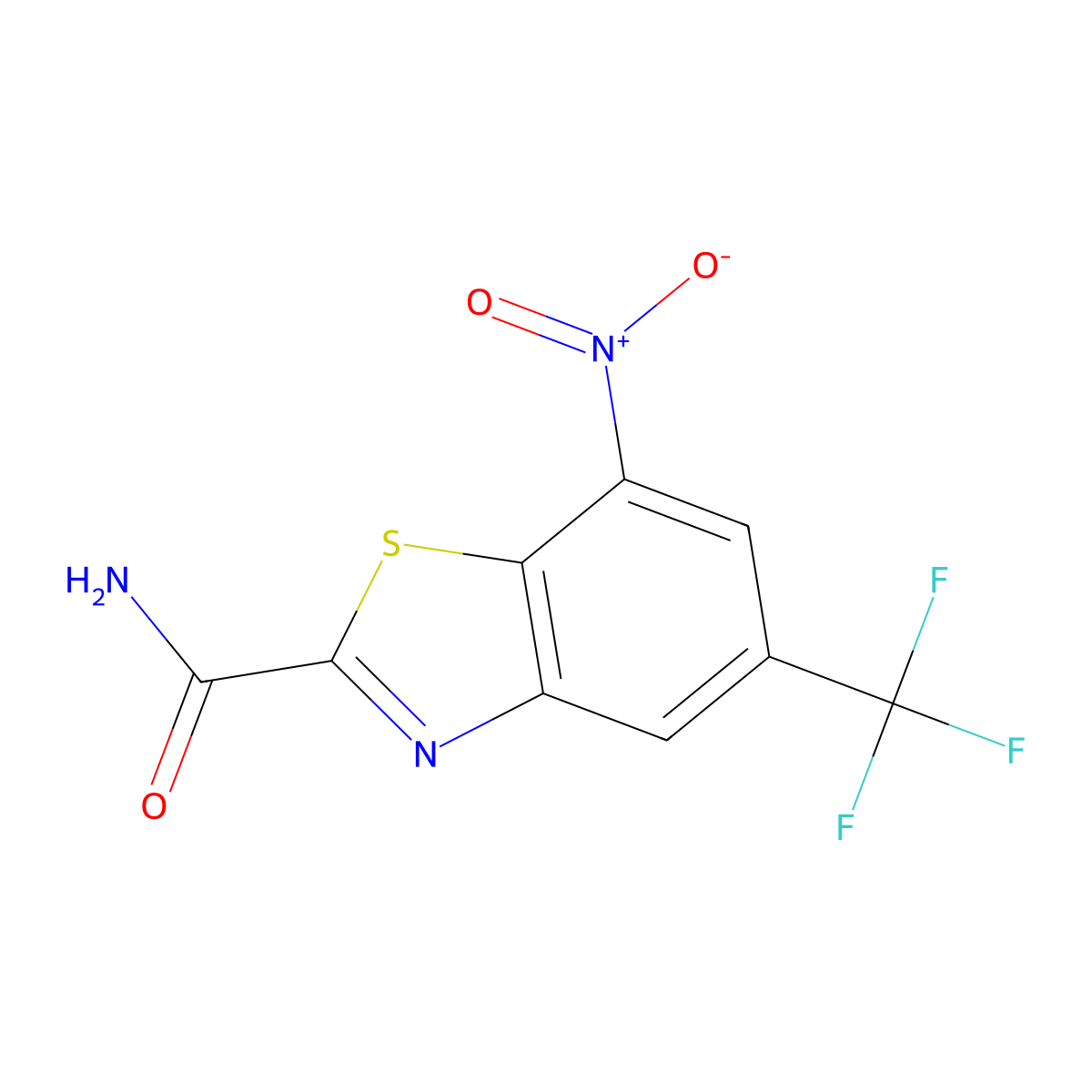 7-Nitro-5-trifluoromethyl-benzothiazole-2-carboxylic acid amide molecular structure, CAS 40160-50-7