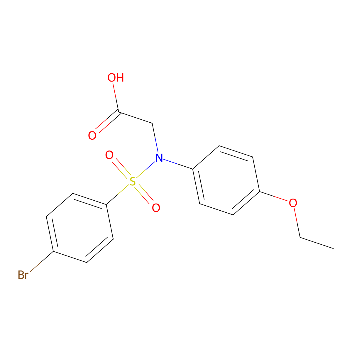 N-[(4-Bromophenyl)sulfonyl]-N-(4-ethoxyphenyl)glycine molecular structure, CAS 401602-95-7