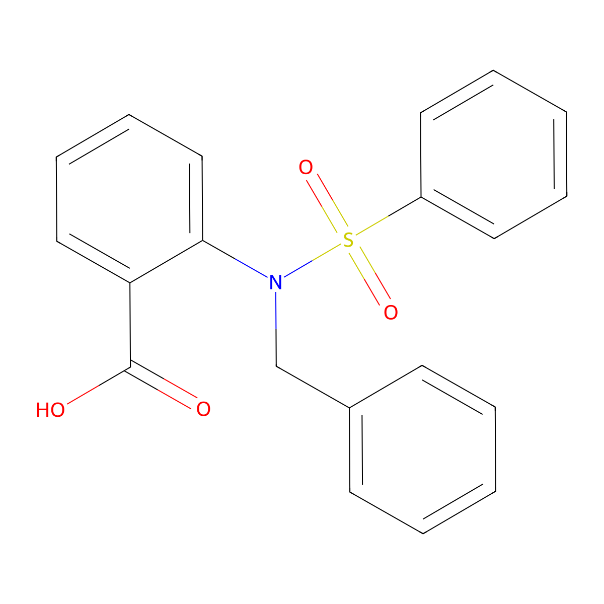 2-[Benzyl(phenylsulfonyl)amino]benzoic acid molecular structure, CAS 401602-98-0