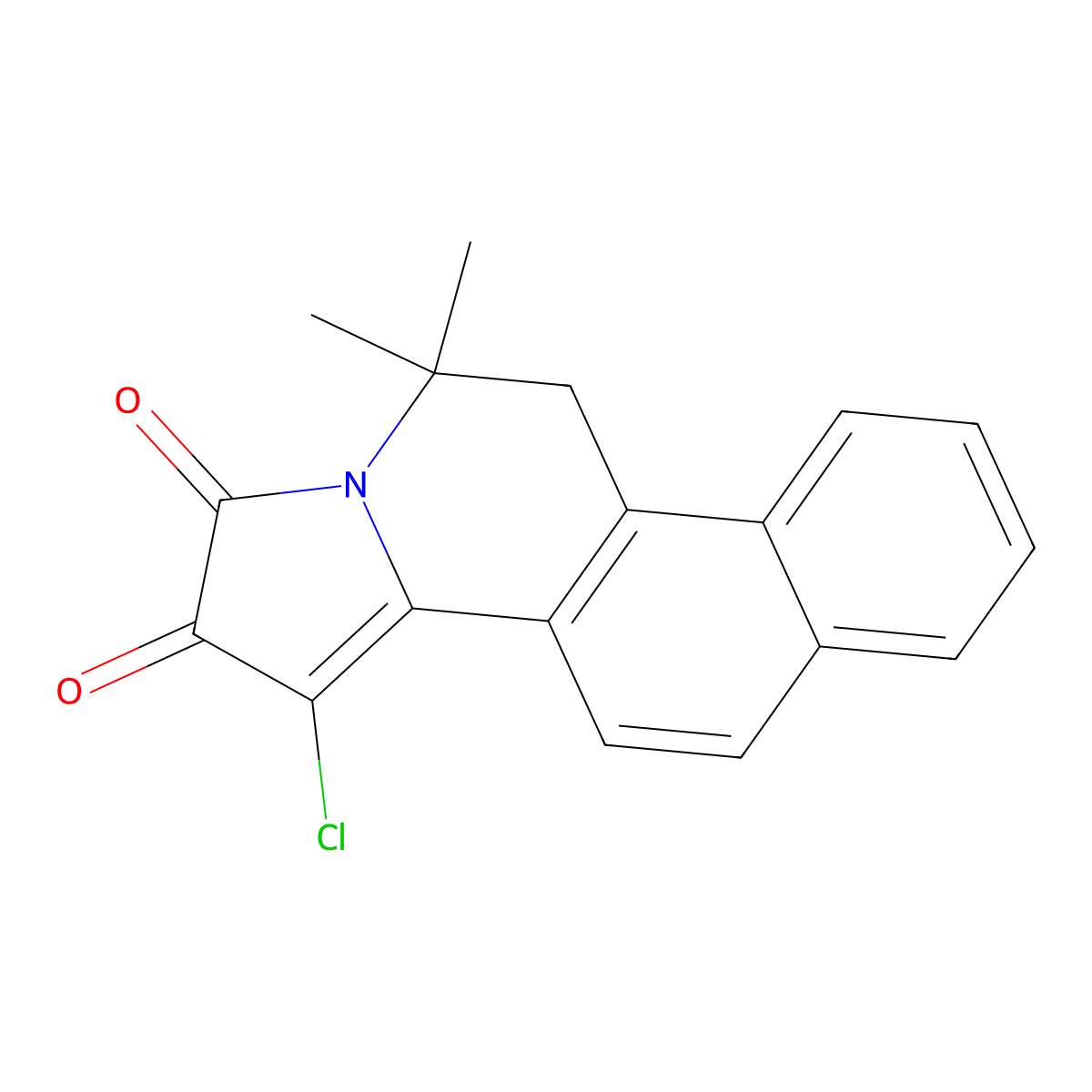10-Chloro-5,6-dihydro-6,6-dimethylbenzo[f]pyrrolo[2,1-a]isoquinoline-8,9-dione molecular structure, CAS 401602-99-1