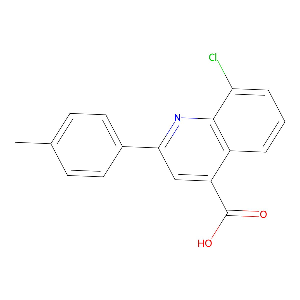 8-Chloro-2-(4-methylphenyl)quinoline-4-carboxylic acid molecular structure, CAS 401604-07-7