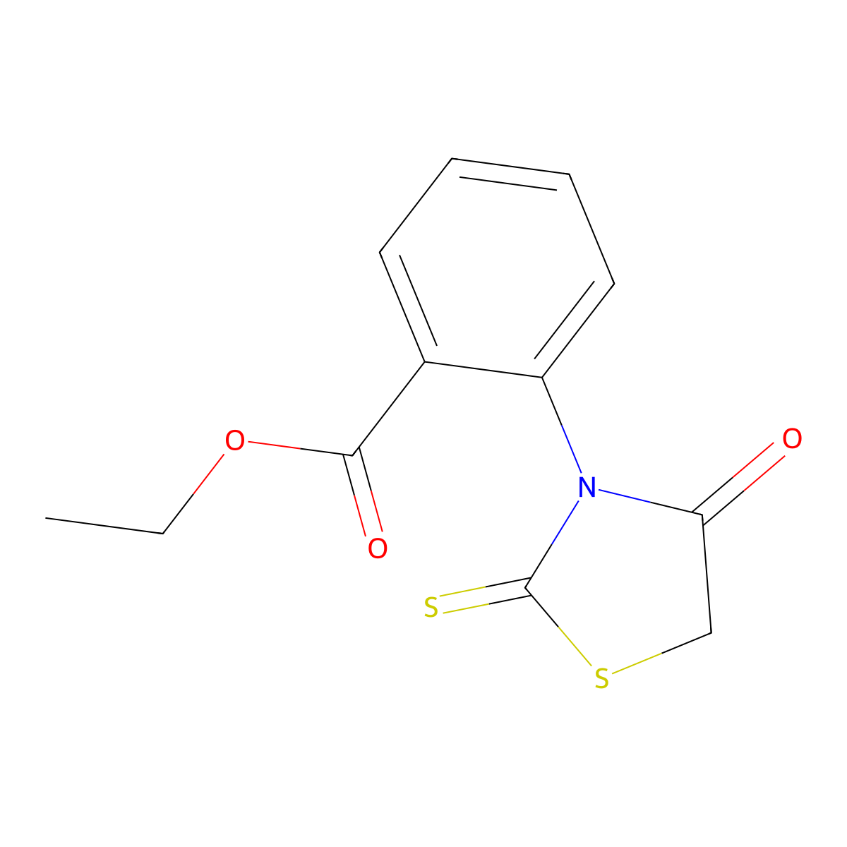 2-(4-Oxo-2-thiOxothiazolidin-3-yl)-benzoic acid ethyl ester molecular structure, CAS 401604-26-0