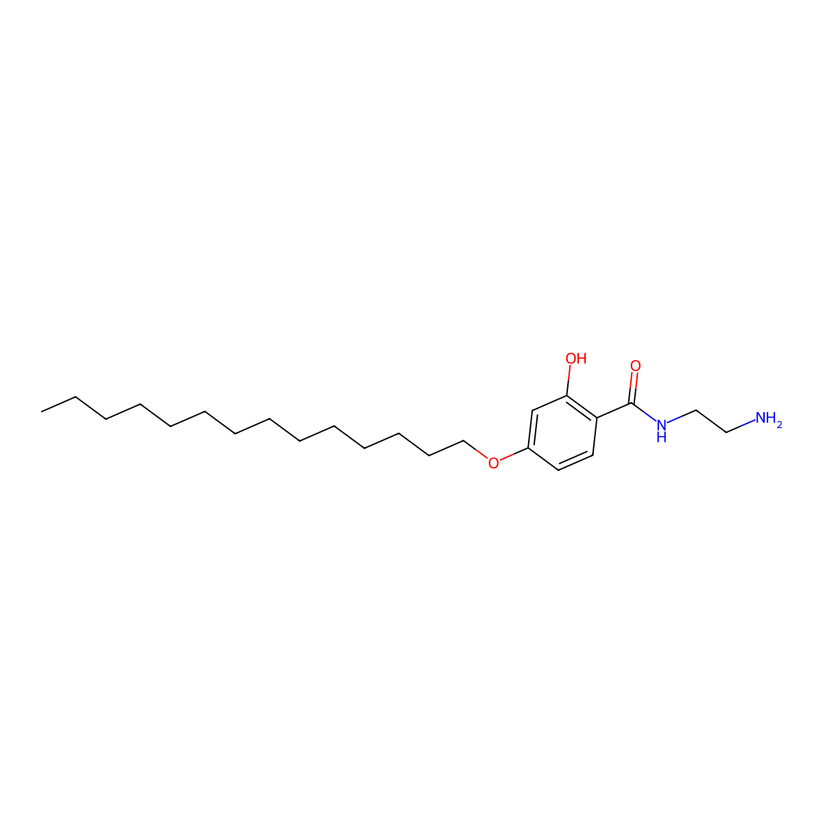 N-(2-Aminoethyl)-2-hydroxy-4-(tetradecyloxy)benzamide molecular structure, CAS 401607-25-8