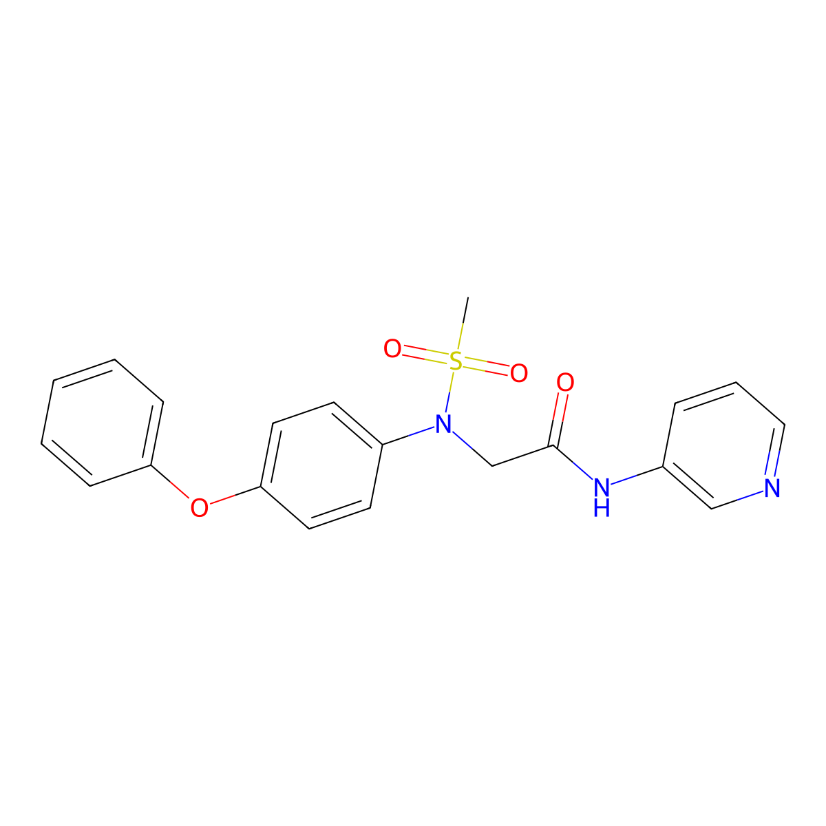 2-(N-methylsulfonyl-4-phenoxyanilino)-N-pyridin-3-ylacetamide molecular structure, CAS 401607-42-9