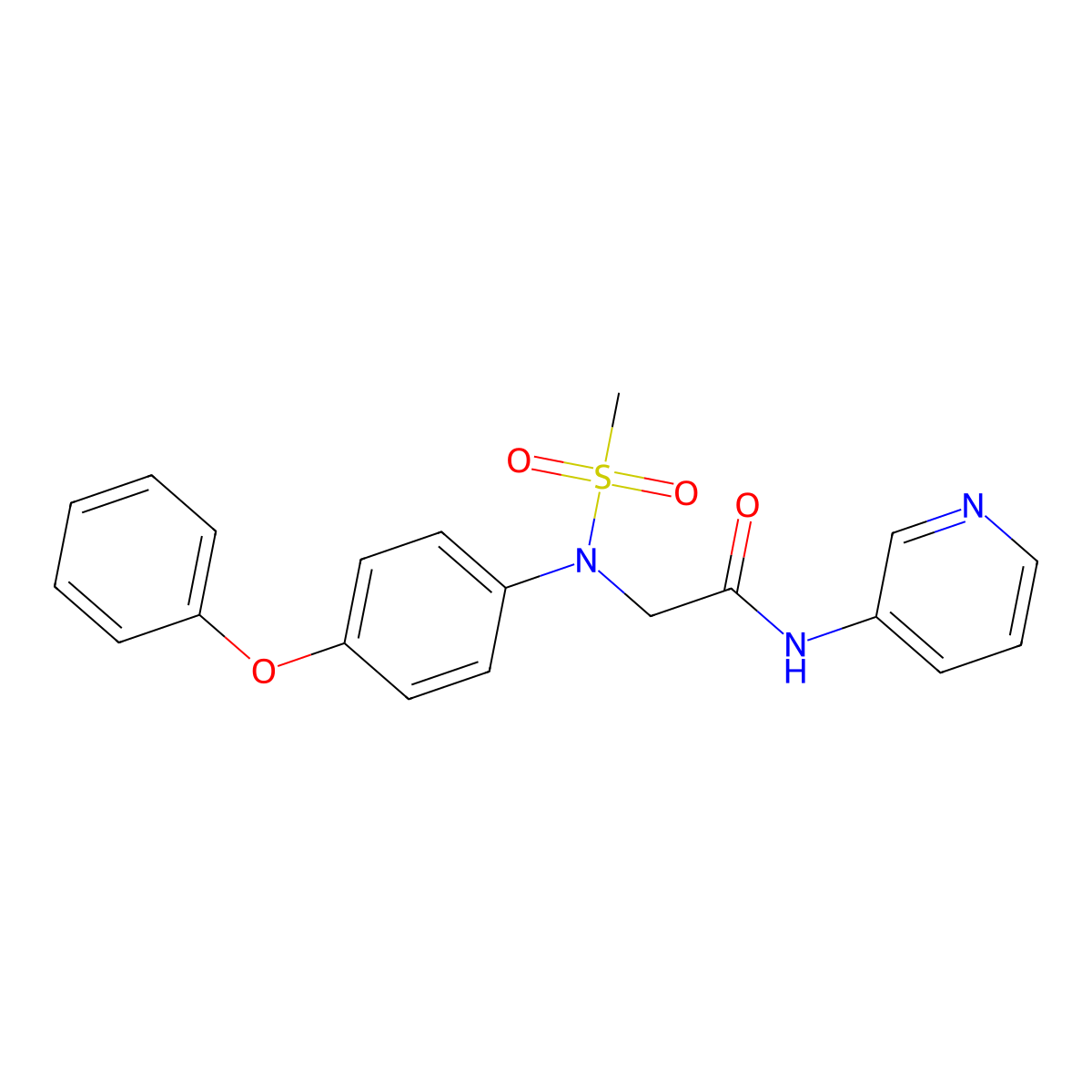 2-(N-methylsulfonyl-4-phenoxyanilino)-N-pyridin-3-ylacetamide molecular structure, CAS 401607-42-9