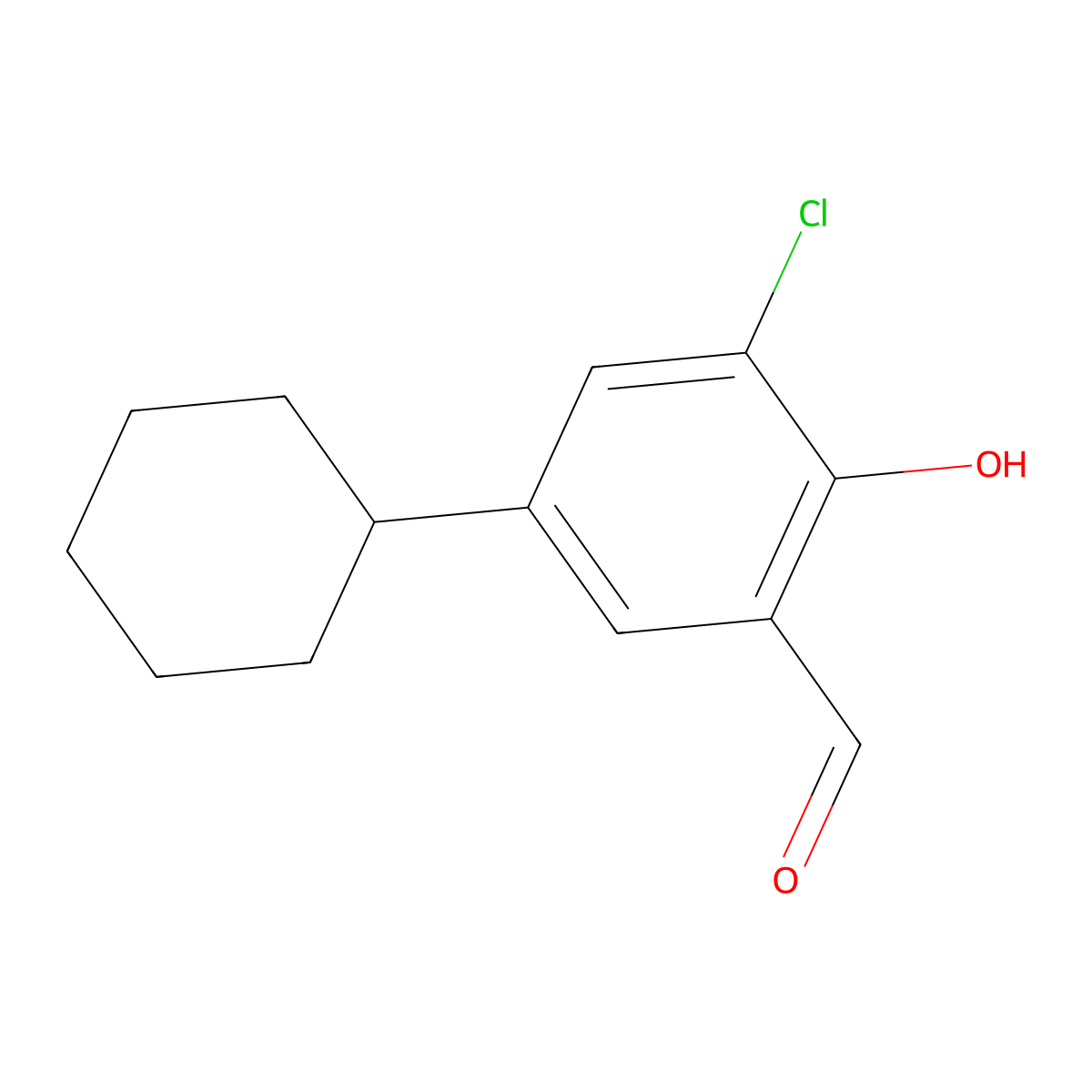 3-Chloro-5-cyclohexyl-2-hydroxybenzaldehyde molecular structure, CAS 401609-67-4