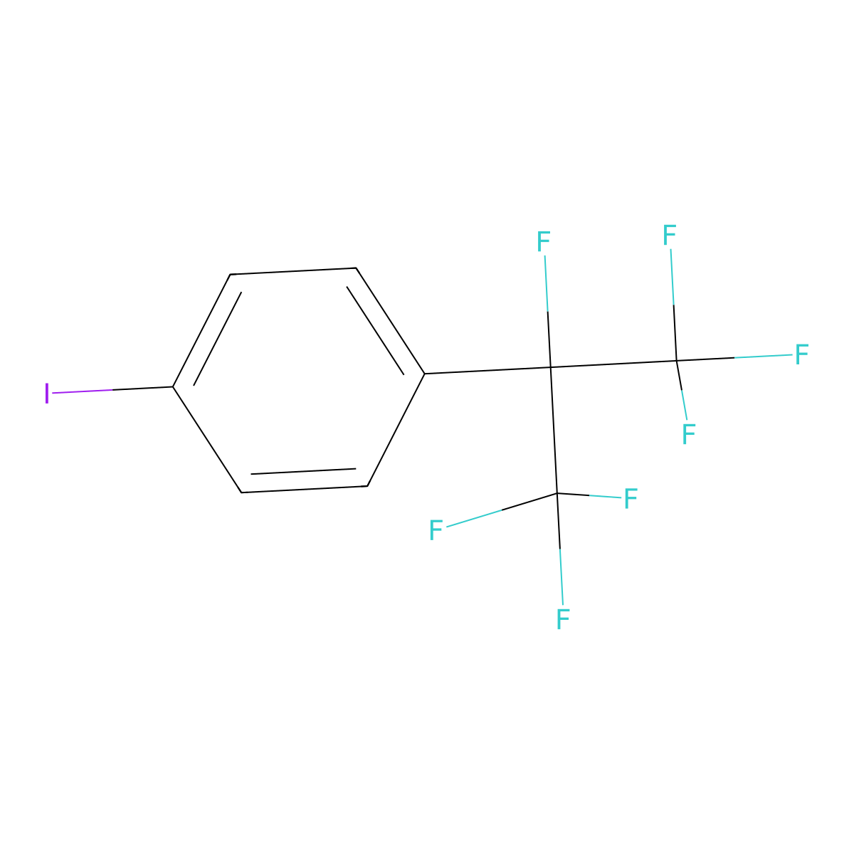 1-Iodo-4-(1,2,2,2-tetrafluoro-1-(trifluoromethyl)ethyl)benzene molecular structure, CAS 40161-59-9